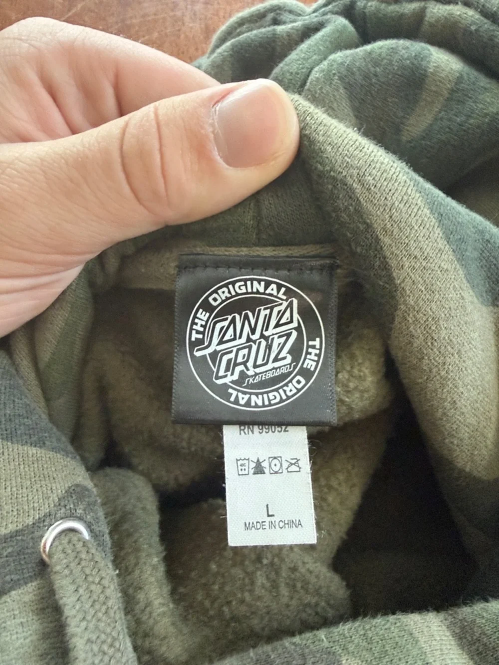 Santa Cruz Skateboards Camouflage Pullover Hoodie - Green & Black - Picture 2 of 3